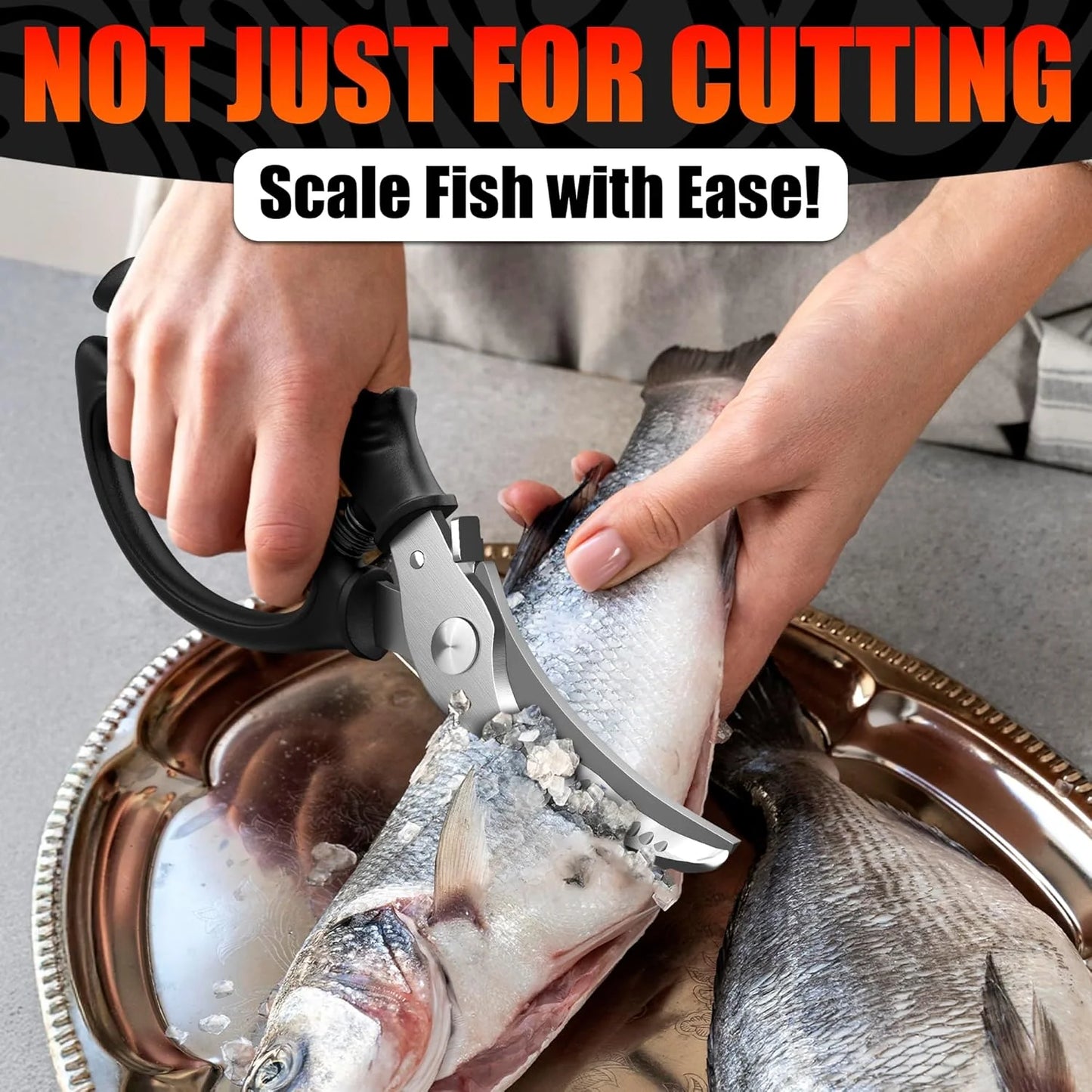 Kitchen Food Scissors – 2-in-1 Cutting Board Scissors