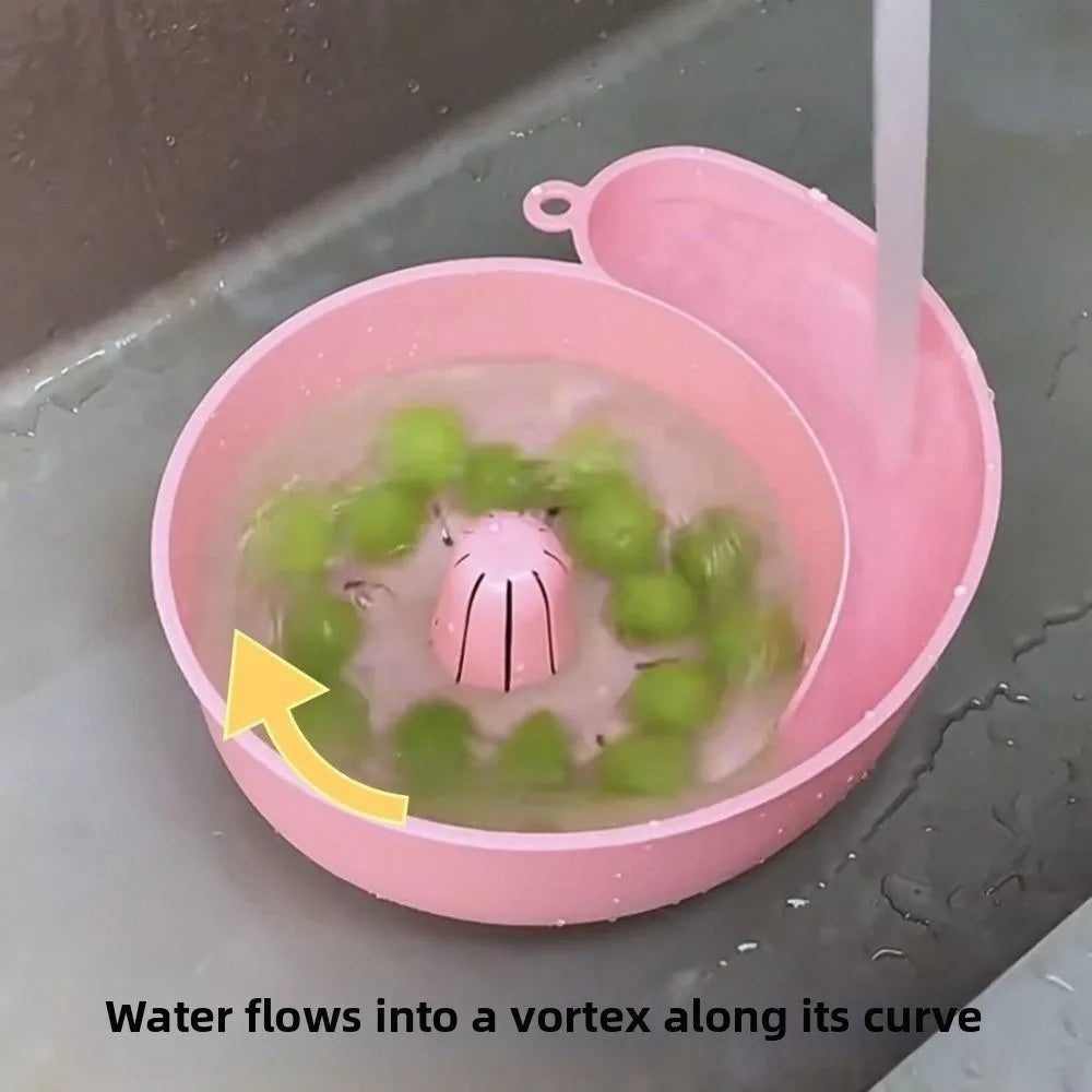 Creative Automatic Rotation Snail Shape Fruit Drainer Basket