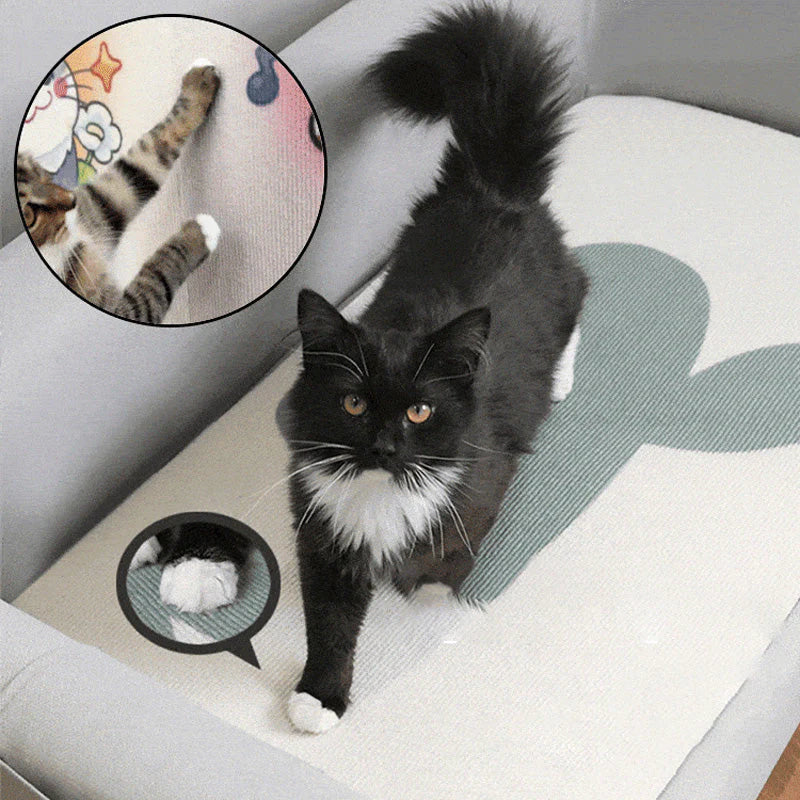 Self-Adhesive Cat Scratching Mat with Cartoon Print