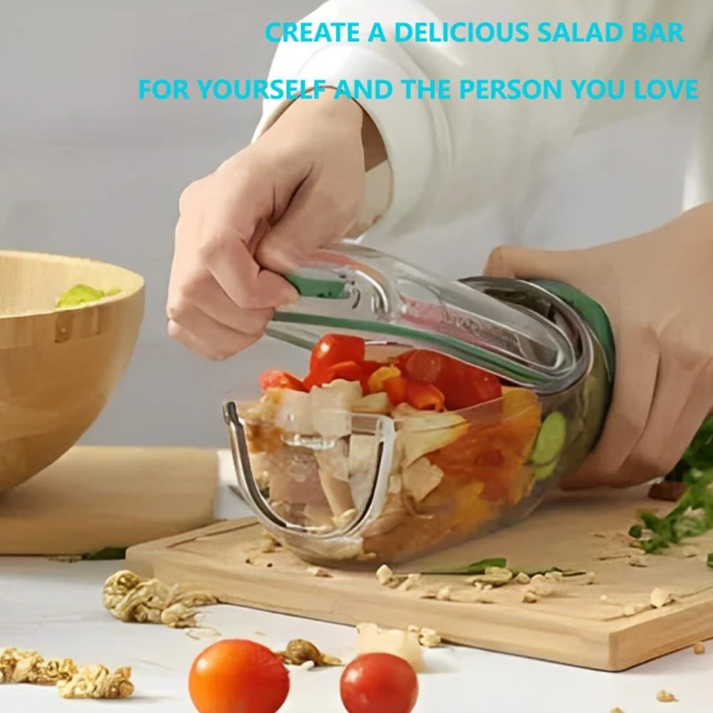 Side-opening salad bottle