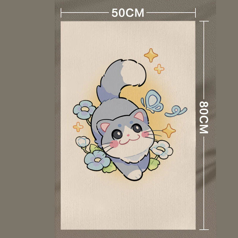 Self-Adhesive Cat Scratching Mat with Cartoon Print