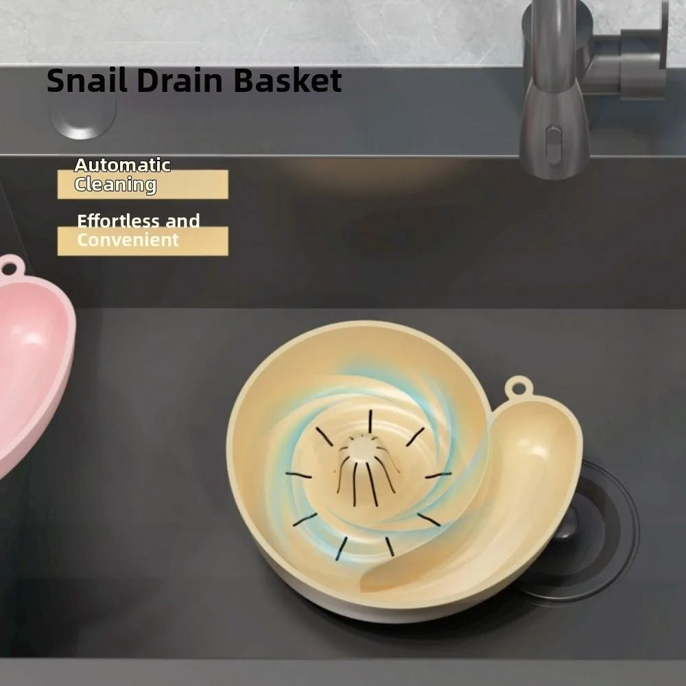 Creative Automatic Rotation Snail Shape Fruit Drainer Basket