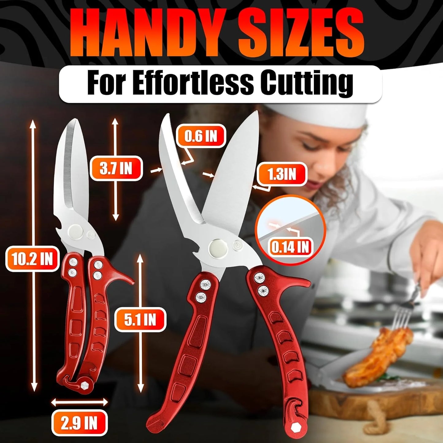 Kitchen Food Scissors – 2-in-1 Cutting Board Scissors