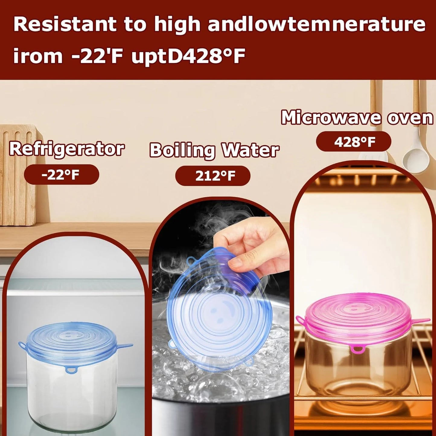 Silicone Stretch Lids Seal in Flavors, Keep Food Fresh