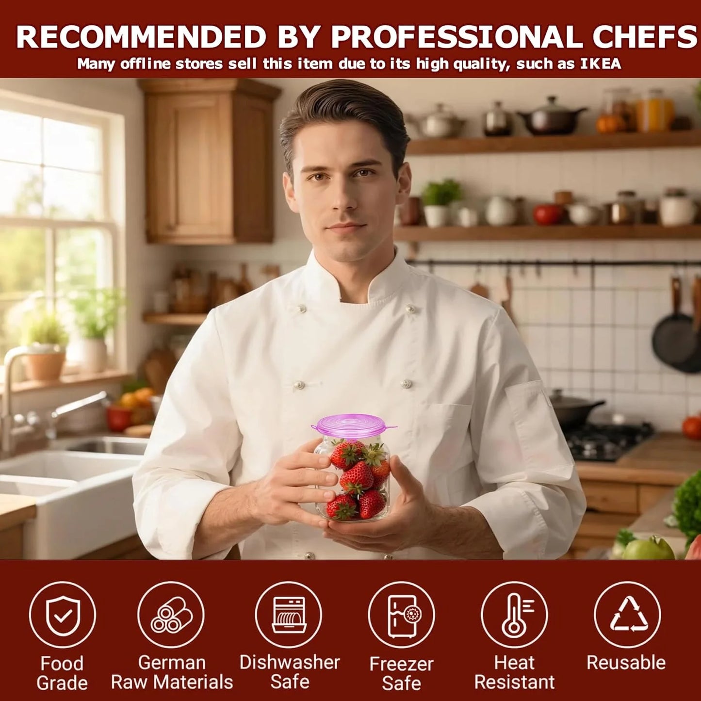 Silicone Stretch Lids Seal in Flavors, Keep Food Fresh