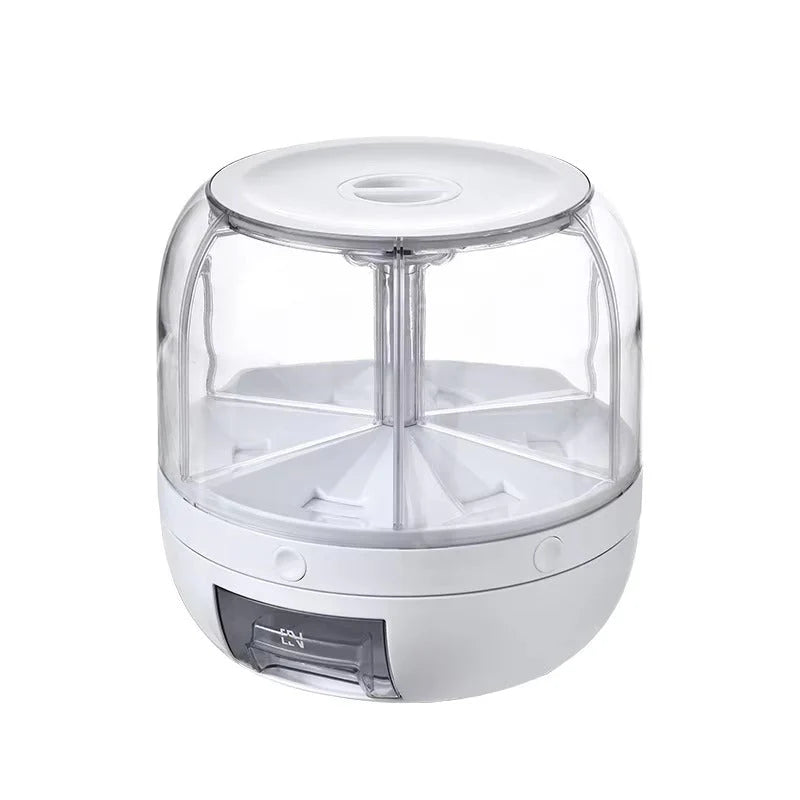 360  Rotating Grain Storage Food Dispenser With Button Moisture Resistant.