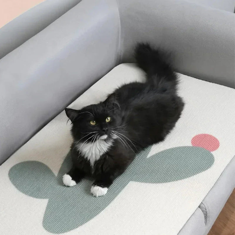 Self-Adhesive Cat Scratching Mat with Cartoon Print
